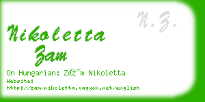 nikoletta zam business card
